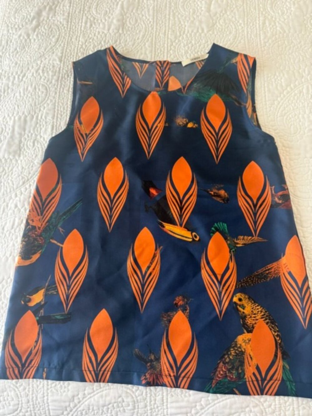 odeeh sleeveless top birds print